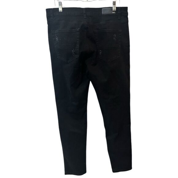 NEW Amiri Art Patch Distressed Black Jeans 36 Ripped Stacked Denim RN# 150712 - Picture 6 of 11
